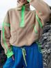 Jogging Half-zipper Sweater Jacket Women's High-end Warm Thick Velvet Shoulder Slimming Sweatshirt Top