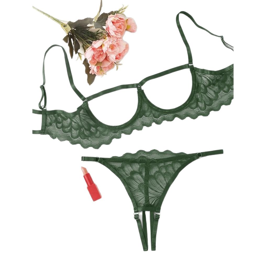 Sexy flirtare piacere sessuale desiderio puro Tuta in pizzo sottile europea e americana biancheria intima reggiseno traspirante mutandine francesi