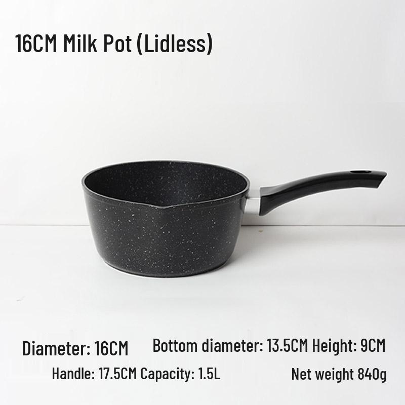 Non-Stick Maifan Stone Milk Pan with Handle - Small Soup & Noodle Pot for Induction Cookers