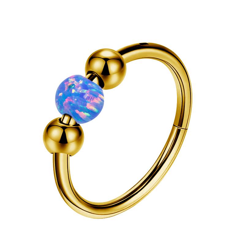 316L Titanstahl Opal Nahtloser Ring Ohrringe für Nase & Septum