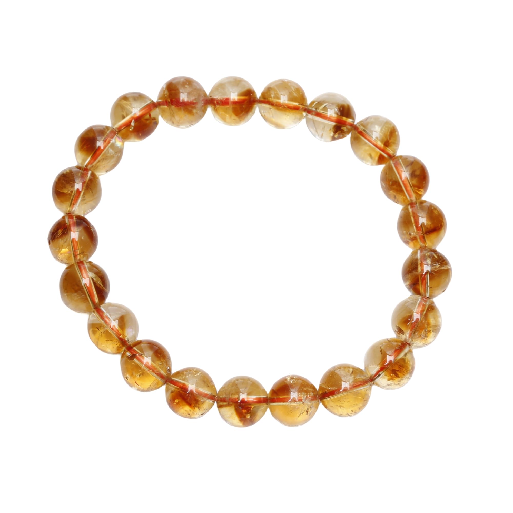 

KOUOKU Old Natural Citrine Bracelet 10mm Power Stone November Birthstone Good Luck Money Luck Natural Stone Prayer Beads from Madagascar [K Memories]