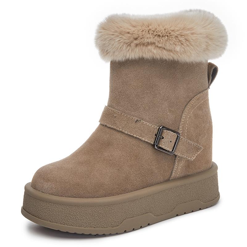 Snow boots increase in height in autumn and winter new platform casual shoes ins trendy small velvet cotton shoes A