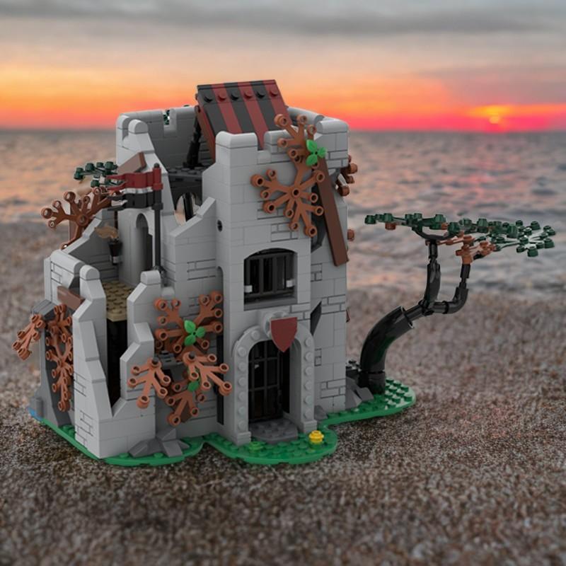 809 Teile MOC Verlassener Turm Burg Modellbausteine Bau Weihnachten Geschenke Spielzeug Kreative DIY Idee Zusammenbauen Ziegel Kinder