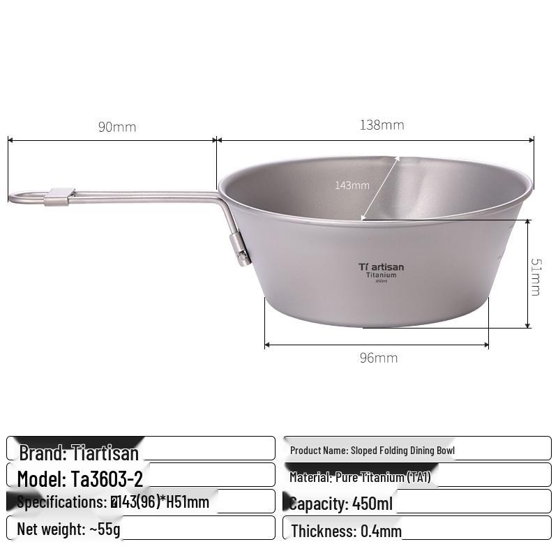 Titanium Sherpa Bowl: Portable Outdoor Camping Tableware