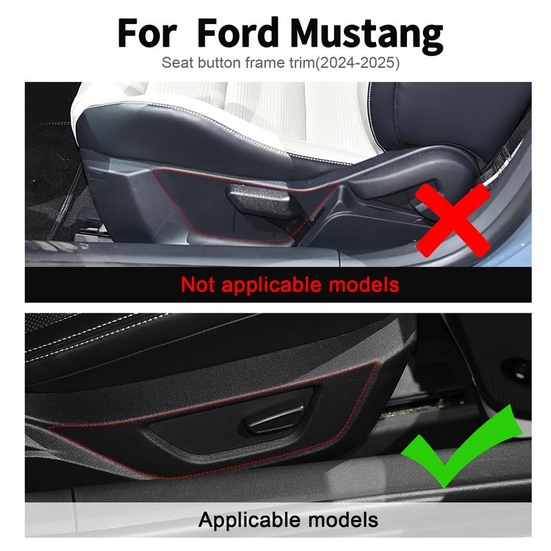 Real Soft Carbon Fiber Sticker For Ford Mustang GT 2024 2025 LHD RHD Car Seat Handle Button Frame Interior Trim Accessories.