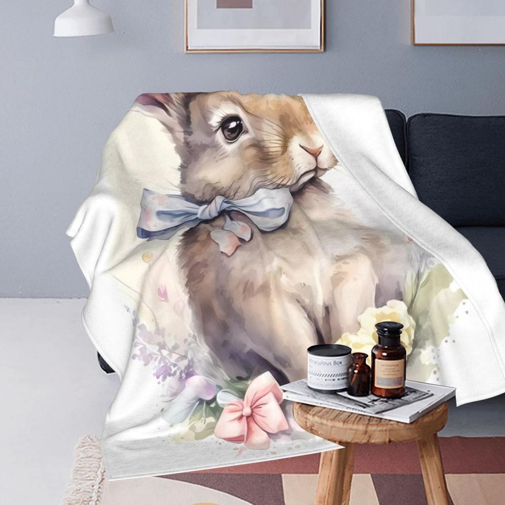 Easter Rabbit Blankets Cartoon Animal Travel Flannel Bedding Throws Soft Warm Outdoor Design Bedspread Birthday Gift