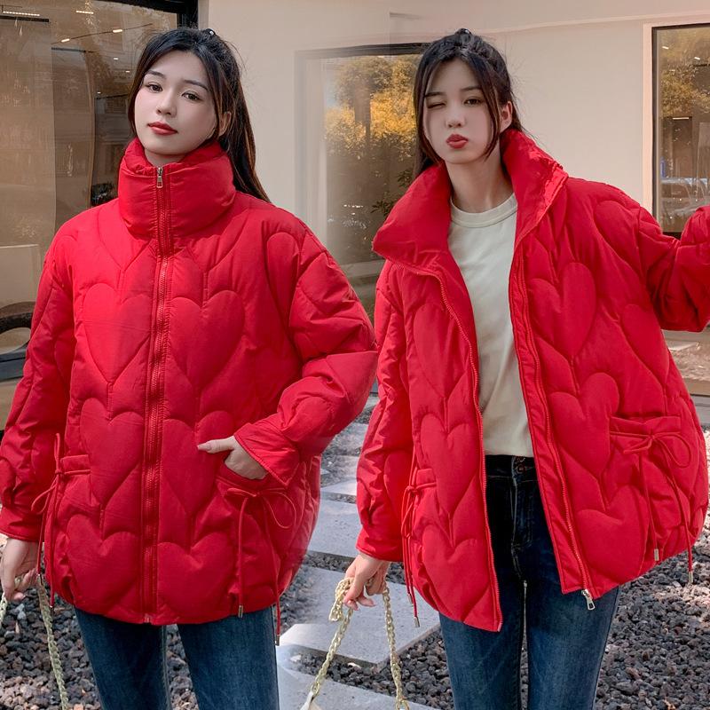 Cangzhou new winter large size cotton-padded clothes women's medium and long cotton-padded clothes loose cotton-padded jackets thickened bread clothes
