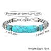 Trendy Stainless Steel Men Turquoise Bracelet Natural Tiger Eye Stone Adjustable Hip-Hop Braclet Male Cool Rock Wrist Jewelry
