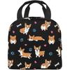 Corgis Paw Hearts Print Insulated Lunch Bag for Girls Kids Women Thermal School Picnic Box Washable Reusable Meal Pail Durable
