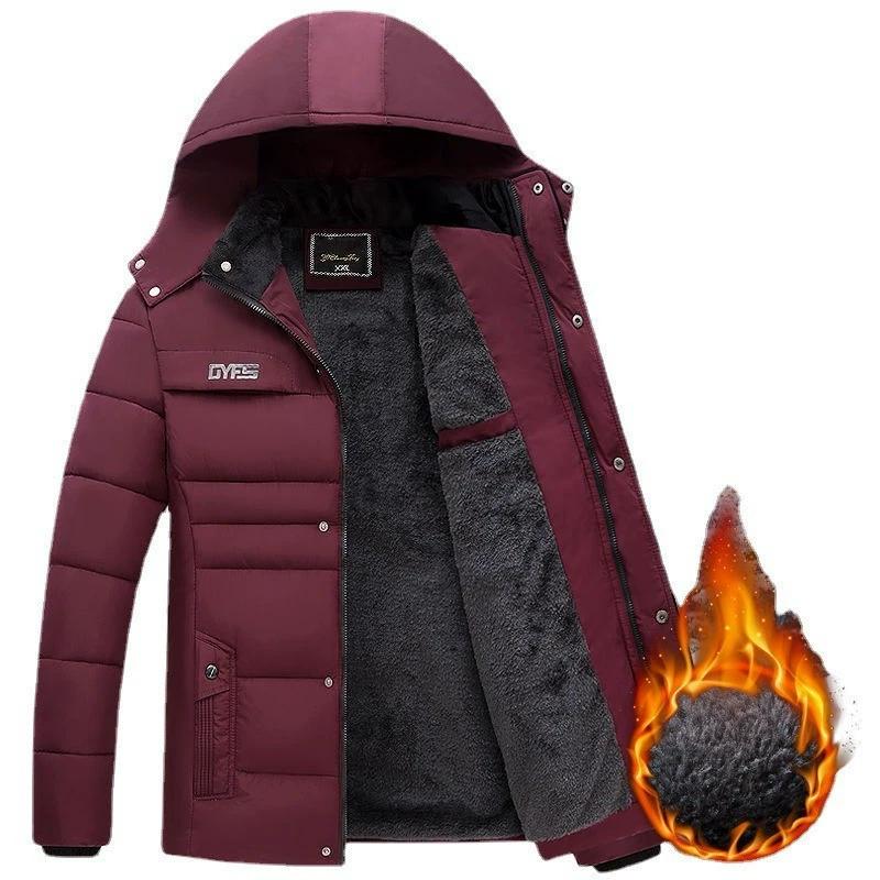 

Winter Outerwear for Men with Thick Velvet and Warm Cotton Clothing, Men s Cotton Clothing for Winter Wear M фіолетовий
