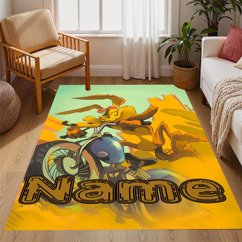 Looney Tweety Clouds Customize Your Name Area Rug Suitable for Game Room Outdoor Kitchen Balcony Anti-slip Rug Decorate Offices Wedding Party Gift