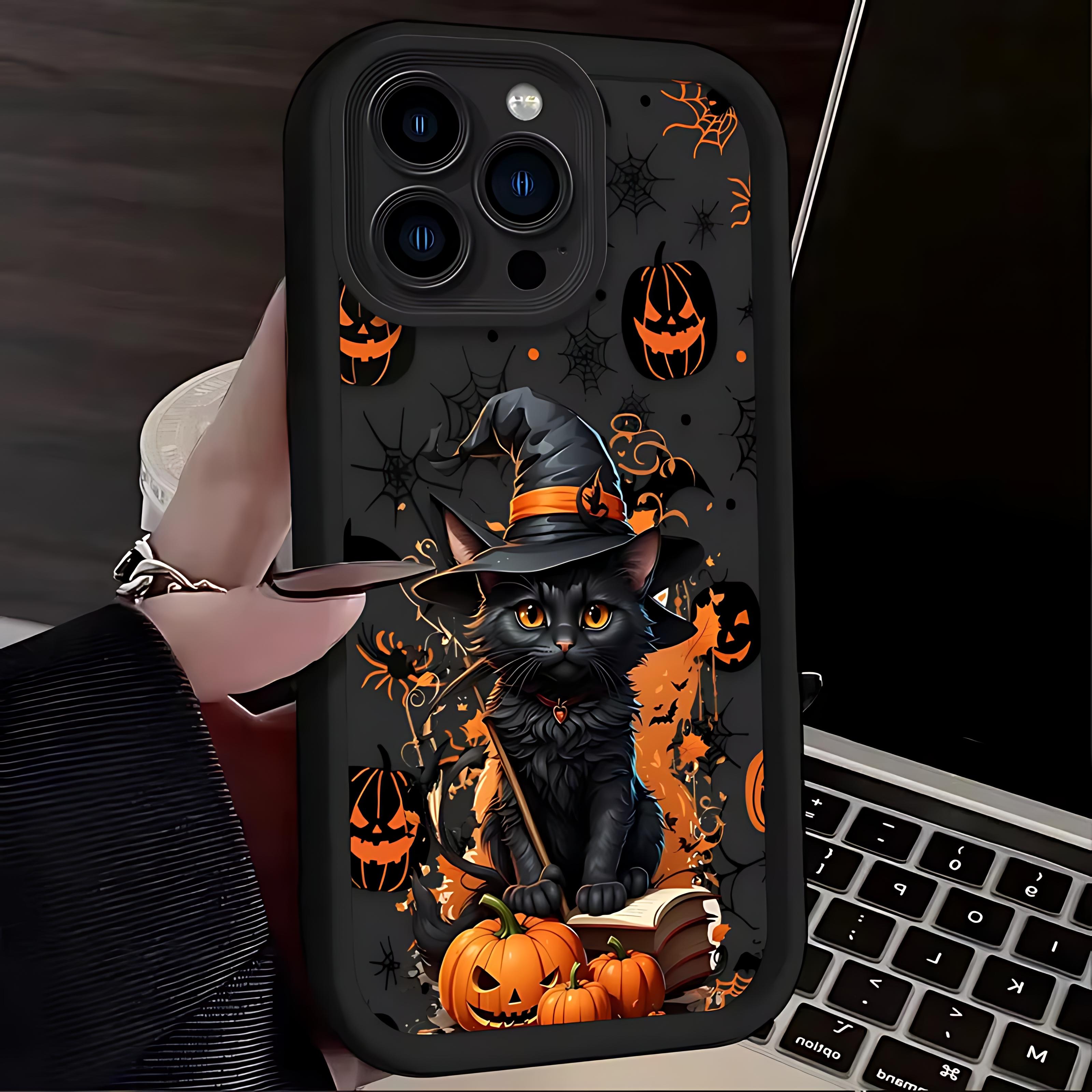 

Halloween Black Cat Witch Phone Case for Samsung S26 S25 S24 S23 S22 S21 S20 F06 M16 Note 20 FE Plus Ultra 4G 5G Soft TPU Cover Samsung S20 FE