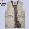 Woodpecker Men's Warm Fleece Lined Vest - Thickened Cotton Sleeveless Jacket for Autumn and Winter