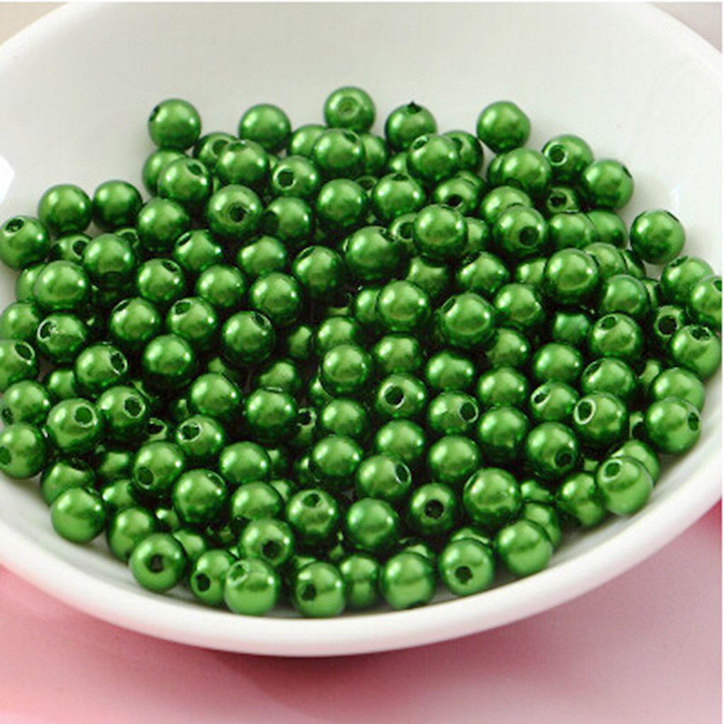 500 Stück, 6 mm, runde Kunststoff-Imitat-Perlen, Abstandshalter, DIY-Bastelarbeiten, Weiß 1