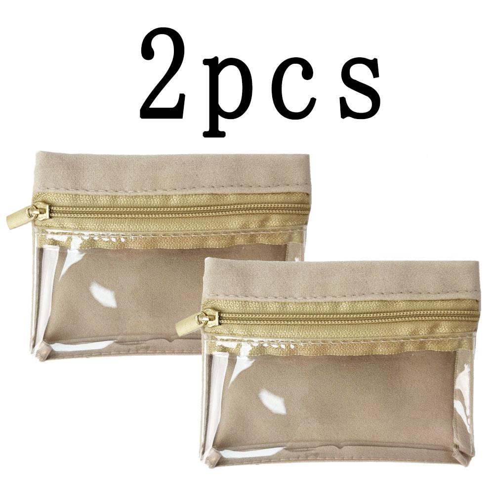

6 Pcs Velvet Jewelry Storage Bags - Luxurious Rectangle Shaped Clear Zipper Pouches For Women s Desktop Organization, Multi-Purp
