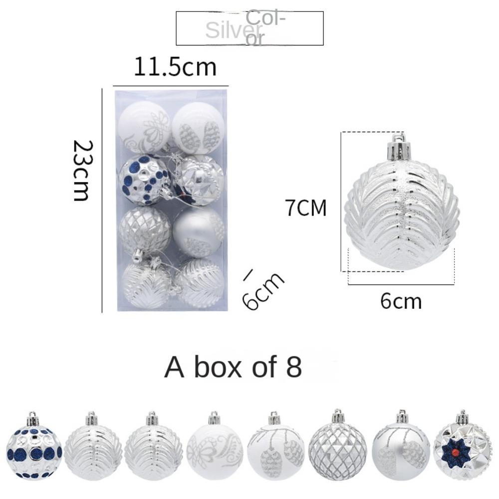 8PCS/Box Electroplated Painted Ball Christmas Tree Ornament Christmas Decorations