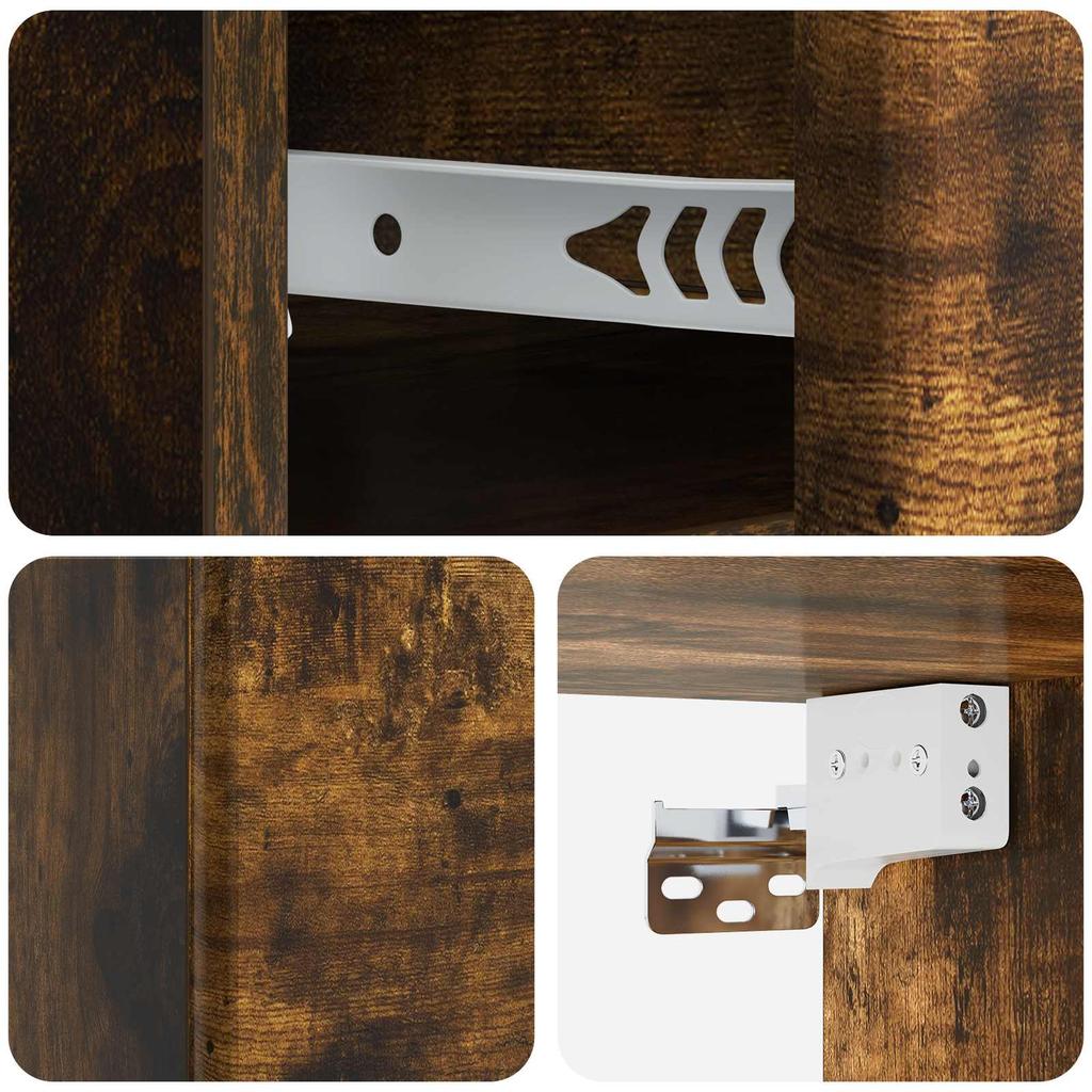 Wall Mounted Nightstand Smoked Oak 34.5 x 33 x 20 cm