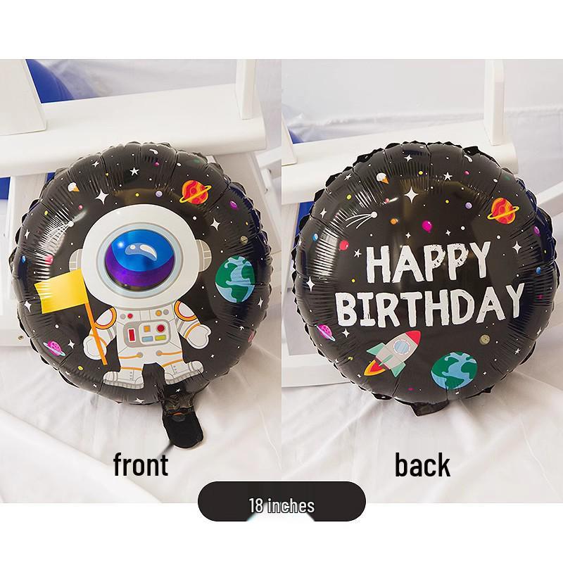 Space-Themed Aluminum Foil Balloons for Boys First Birthday Party Decorations
