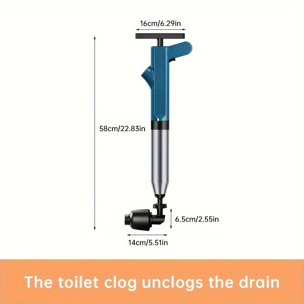 Drain Unclogger, Toilet Plunger Set, Drain Clog Removal Tool, High Pressure Air Drain Gun with Visual Air Pressure Gauge, Stainless Steel