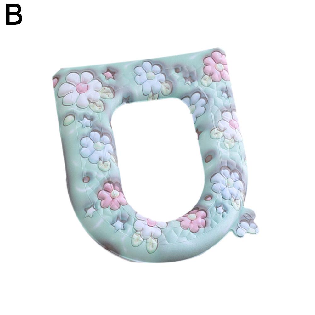 High-looking Toilet Seat Waterproof Cartoon Pattern Hygienic All-Season Comfort Toilet Cover Bathroom Germ-Free Accessories