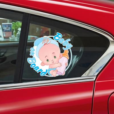 Car Sticker Baby On Board Car Sticker Boy Design Waterproof PVC Decal Vehicle Safety Warning Sign for Car Window