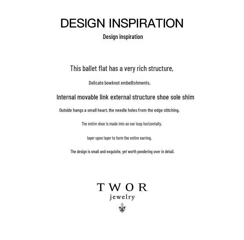 S925 Ballet Shoe & Heart Earrings - Silver & Gold Unique Gift 2025