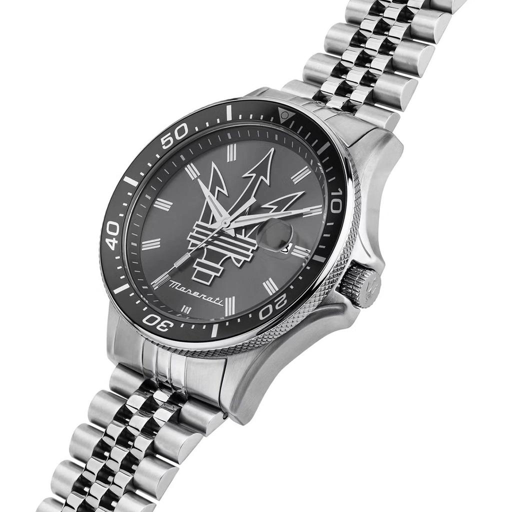 Maserati Sfida Stainless Steel Grey Sunray Dial Quartz R8853140010 100M Men's Watch