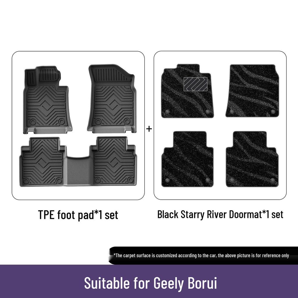 Eco-friendly Double Layer TPE 3D All-Weather Floor Mats for 2015-2021 Geely Borui