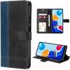 Protective Phone Case for Xiaomi Redmi Note 11 - E.F.CONNECTION - PU Leather - Navy Blue-Black Two-Tone
