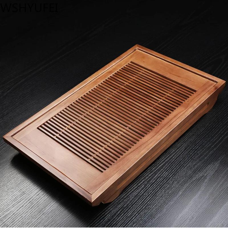 Chinese Traditional Drawer type Solid Wooden tea tray Household Tea table Teaware Organizer High Quality Double-use serving tray