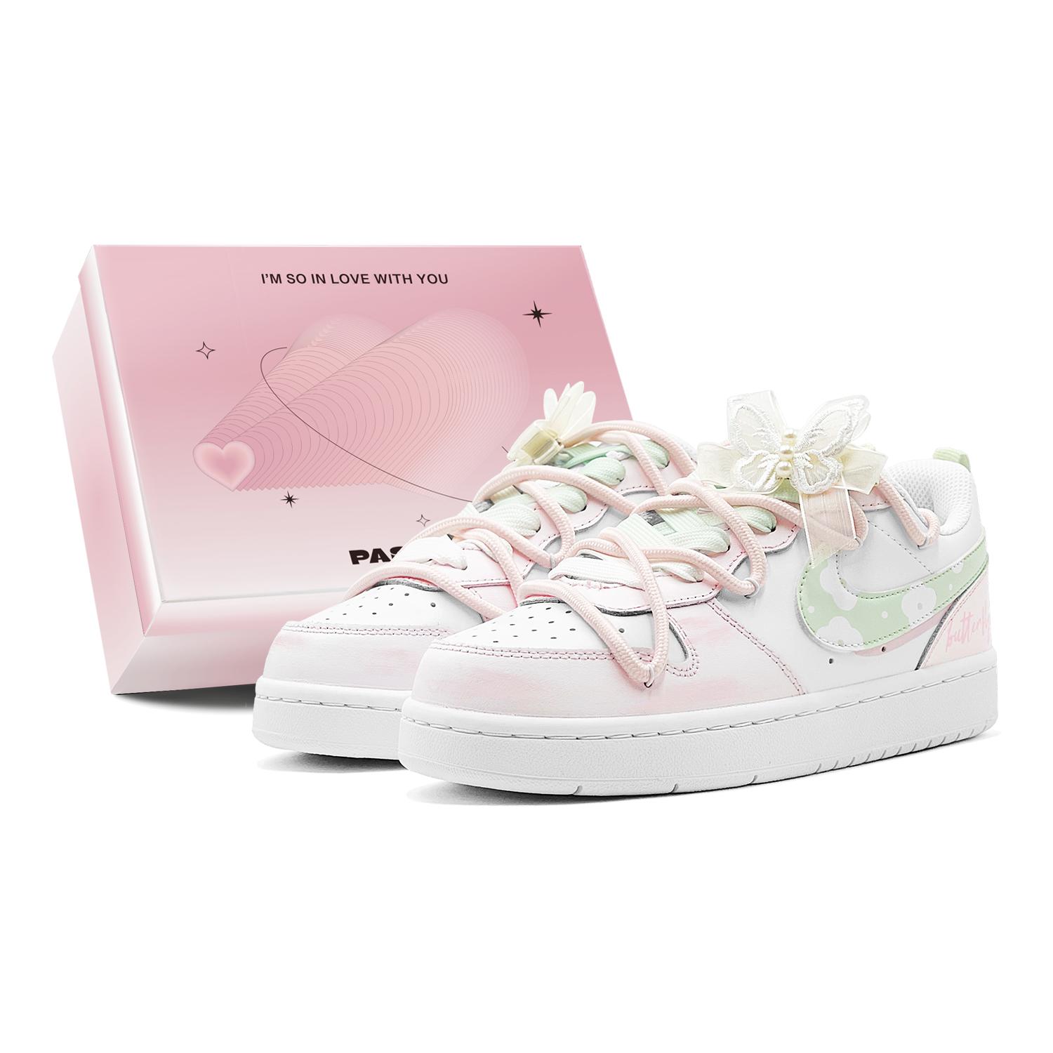 

Nike Court Borough Skateboard Shoes Women s Low top Green/Pink/White BQ5448-100(TeamS2-S-BOX) 40