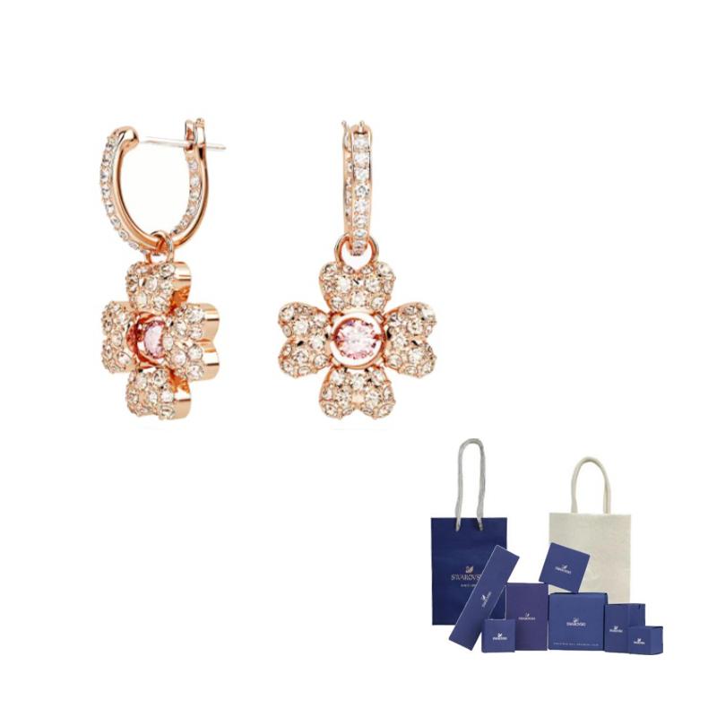 Swarovski flower hoop earrings