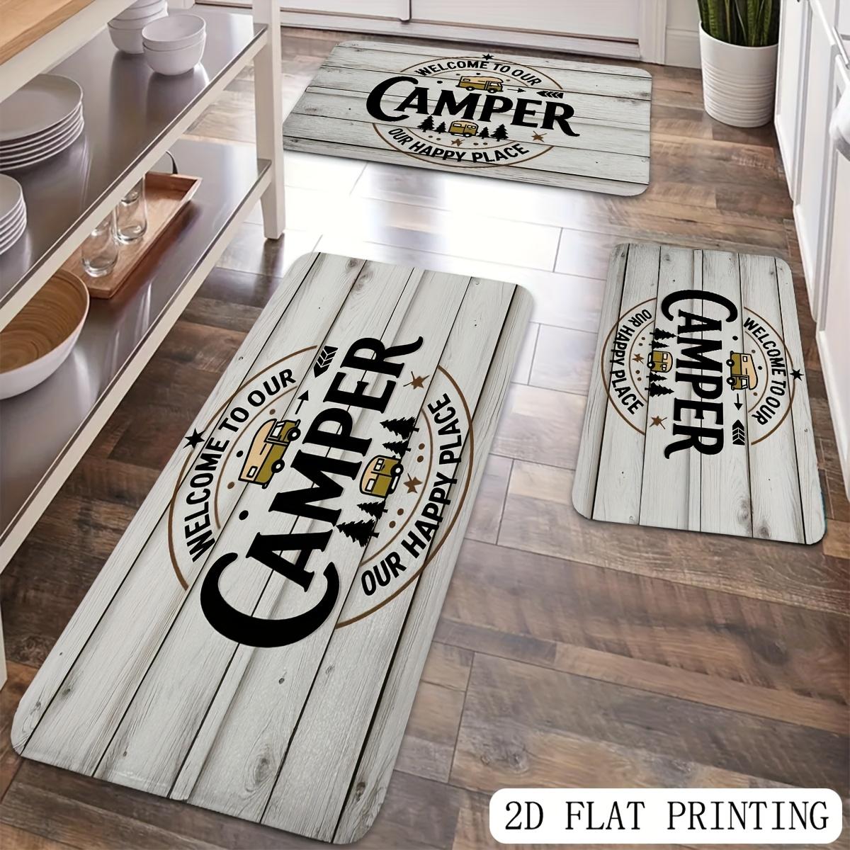 

1Pcs Anti Fatigue Kitchen Rugs, Camper Happy Place Print Waterproof Non-Slip Thick Cushioned Kitchen Mat Heavy Duty Comfort Standing Mat for Kitchen 40*60cm