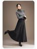 2025 Winter Women's High Waist Knit Pleated Wool Midi Skirt