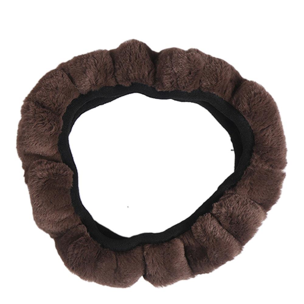 

Breathable Car Steer Wheel Protector Soft Winter Teering Wheel Cover Car Interior Accessories кофейный
