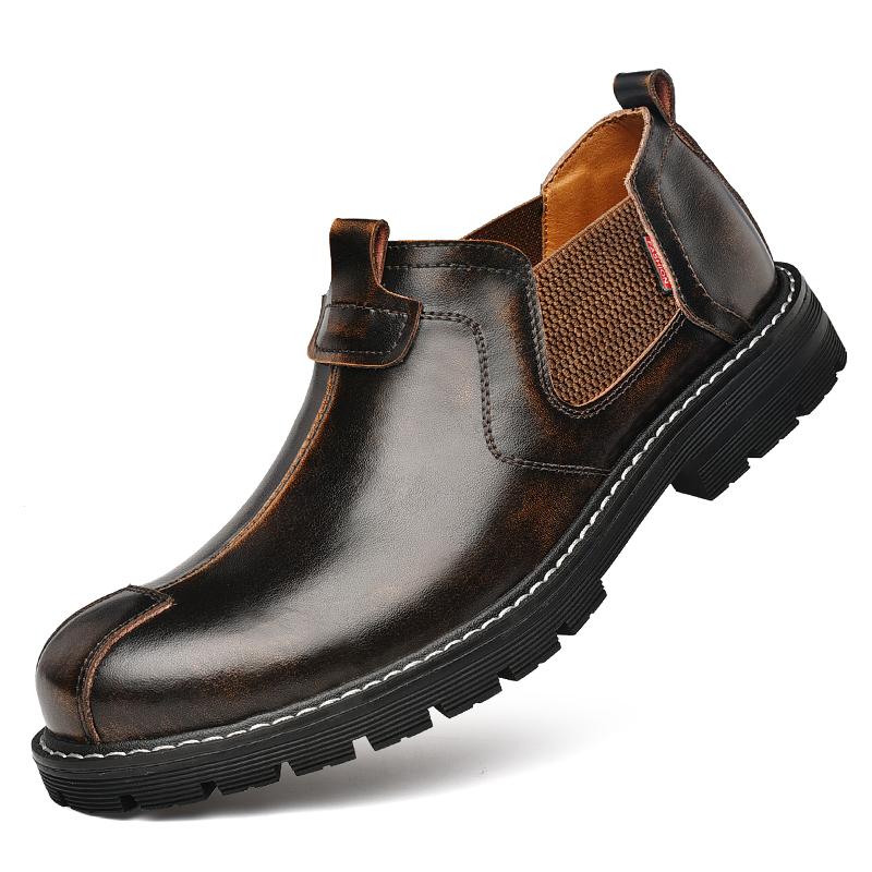 Fashion Fashion Brand Men's New Motorcycle Cool and Handsome Small Leather Shoes High-quality Men's Comfortable Business Leather Shoes
