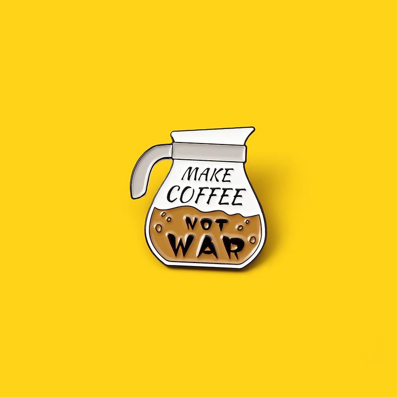 Make Stylish Coffee Letter Brooch Fun And Quirky Geometric Style Pin Everyone For