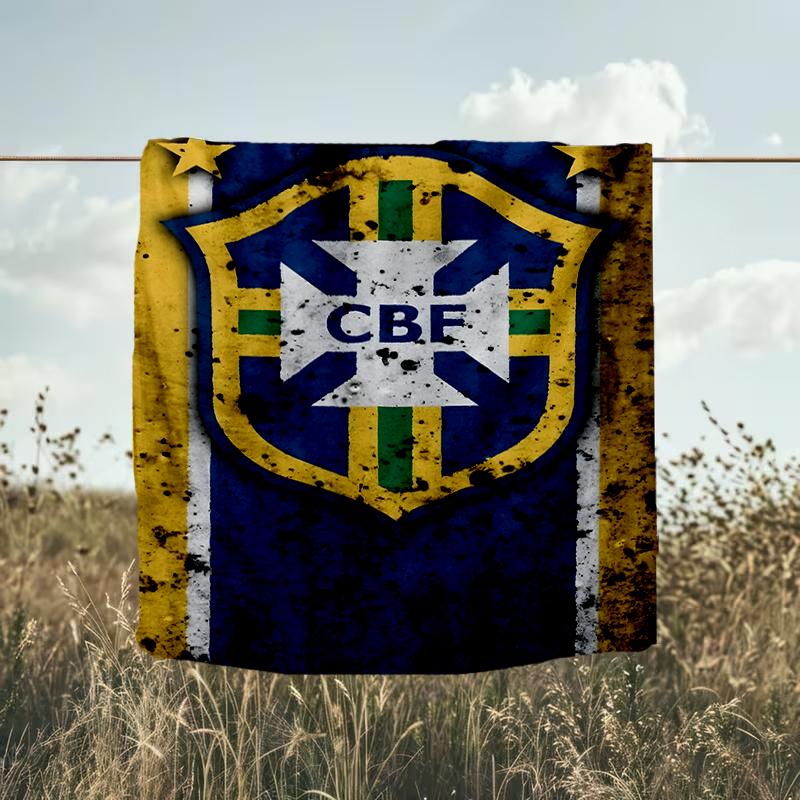 1PC Brazilian Football Federation Printed Soft Flannel Blanket Throw for Adult Bedroom Living Room Sofa Camping Travel Fan Gifts Christmas Gifts