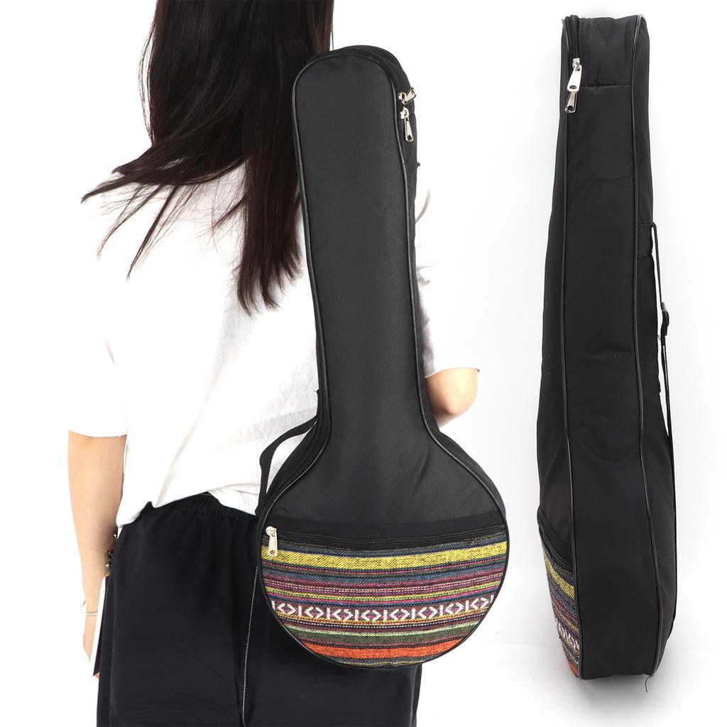 4 String Banjo Bag Gig Ethnic Style Cotton with Adjustable Straps Instrument Accessory