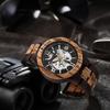 Fashion Casual Mechanical Watch Men Top Brand Luxury Natural Wooden Automatic Skeleton Steampunk Wristwatch