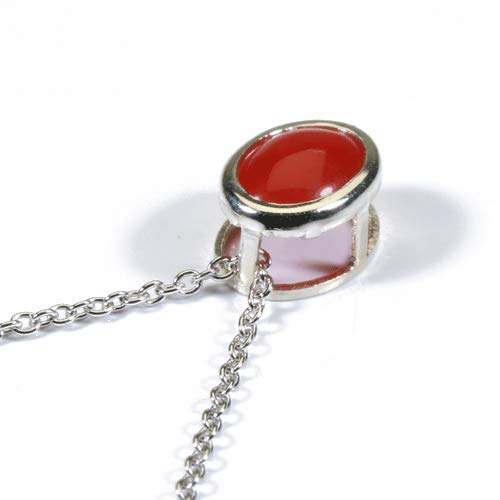Made In Japan Red Coral Single Necklace Pendant Silver Undyed SANSUI