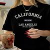 Summer Angeles Machine Washable Casual Casual T Shirts Everyday Women's Vintage California Graphic T-Shirt Round Sleeve