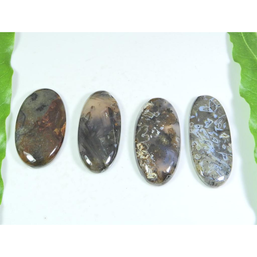 188Cts. Natural Turkish Stick Agate Oval Cabochon Loose Gesmtone 4 Pcs Lot A-200