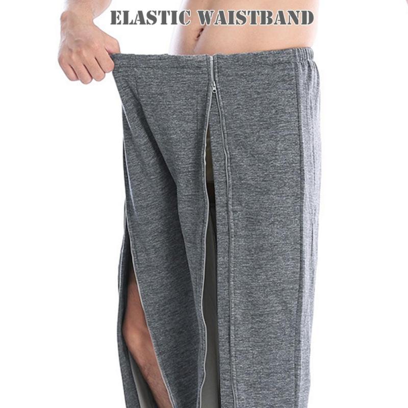 Herren-Vollreißverschluss Patientenpflegehose Postoperative Easy-On/Easy-Off Pflegehose