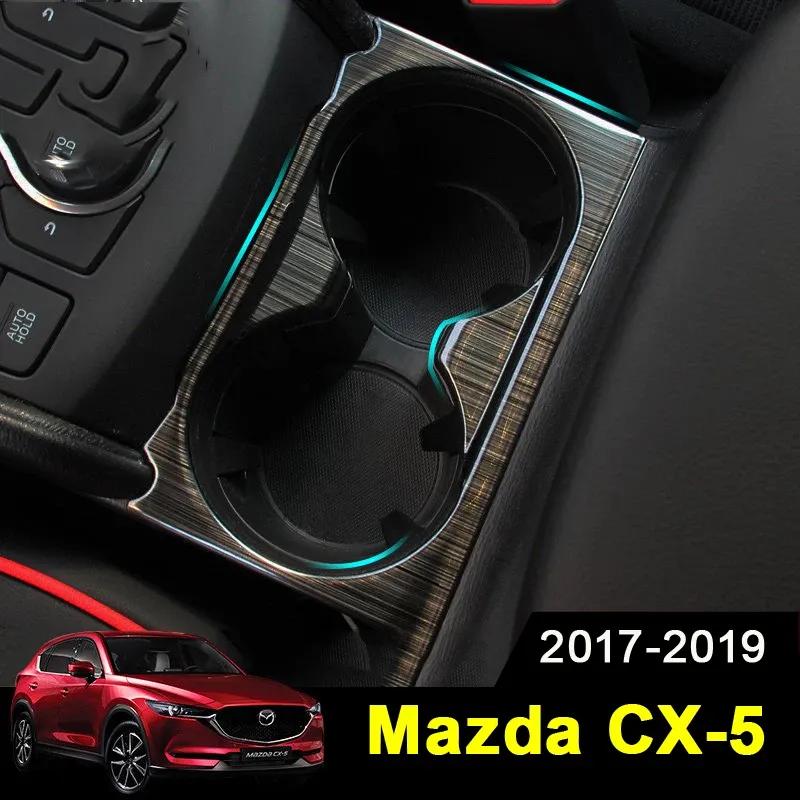 Stainless Steel Car Rear Seat Water Cup Holder Coffee Bottle Placement Covers Trim For Mazda CX-5 CX5 2017 2018