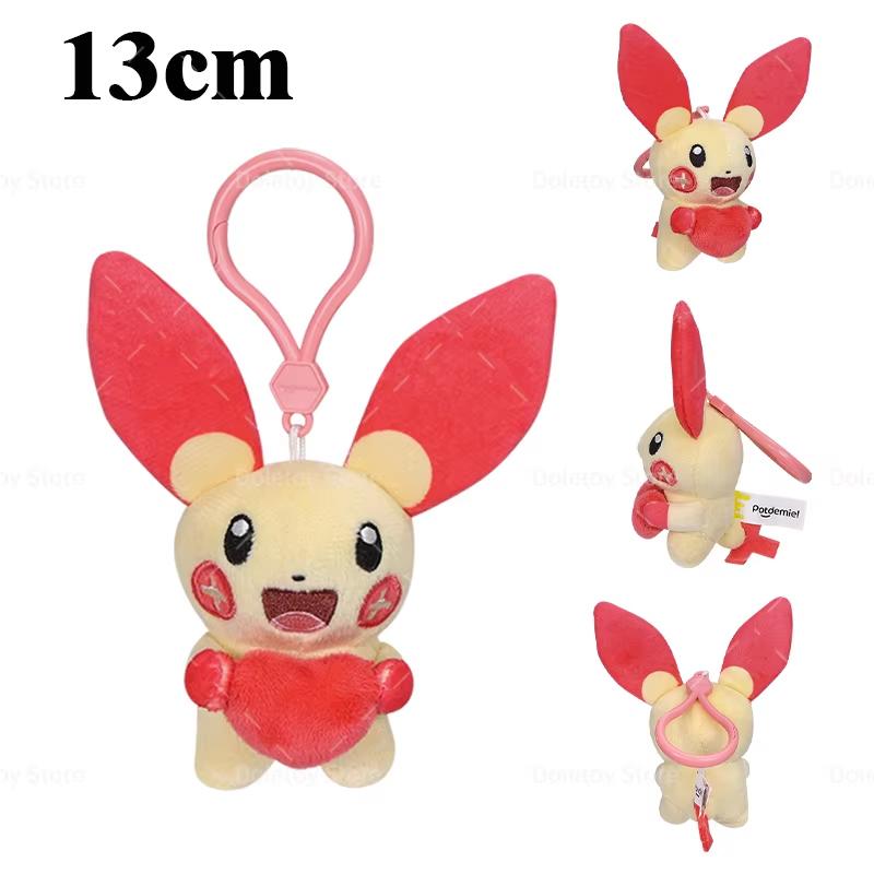 32 Styles Original Pokemon Plush Keychain Pikachu Bulbasaur Gengar Mimikyu Plusle Minun Cute And Charming Backpack Pendant Keyring Present