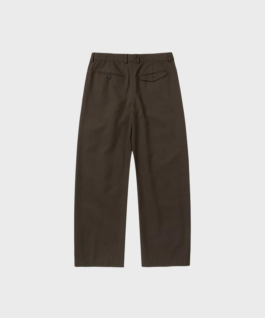 NONBLANK Curved Loose Fit Elastic Waist Slacks_Brown