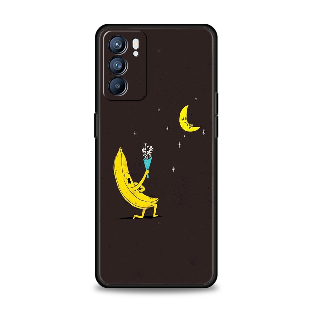 Funny Bite Apple Banana Phone Case For Oppo Reno 13 12 11 10 7 F Find X5 X6 A98 A80 A79 A78 A57 A54 A31 A17 Pro Soft TPU Cover