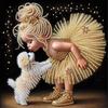 5D/DIY Diamond Painting Set Cartoon Girl and Cute Dog Special-shaped Diamond Decorative Painting