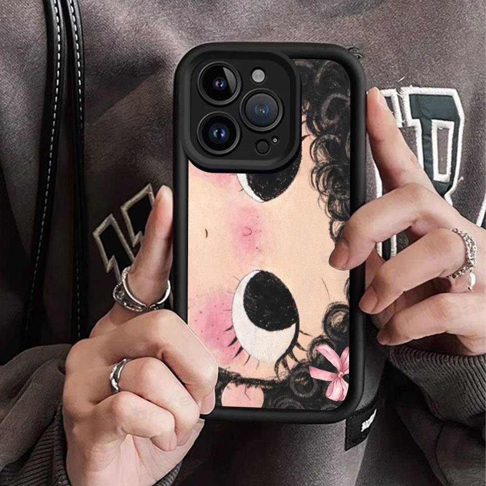 BIG EYES COMIC GIRL Phone Case For IPhone 17 16 15 14 13 12 11 Air Plus Pro Max Soft Back Cover